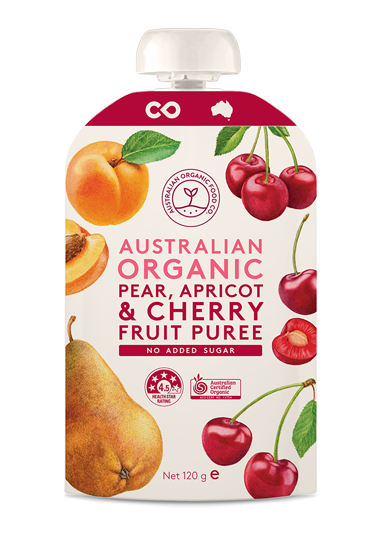 Pear, Apricot & Cherry Fruit Puree - Australian Organic
